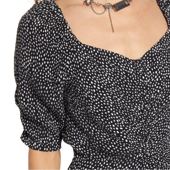 OPEN EDIT  Black Brush Dot Dress Sz S - Picture 4 of 14